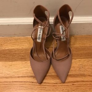 Blush Steve Madden Tie Up Block Heels